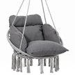 Outsunny Hanging Chair Outdoor Hammock Chair with Soft Cushion, Cotton Rope Boho Style Swing Chair, Hanging Garden