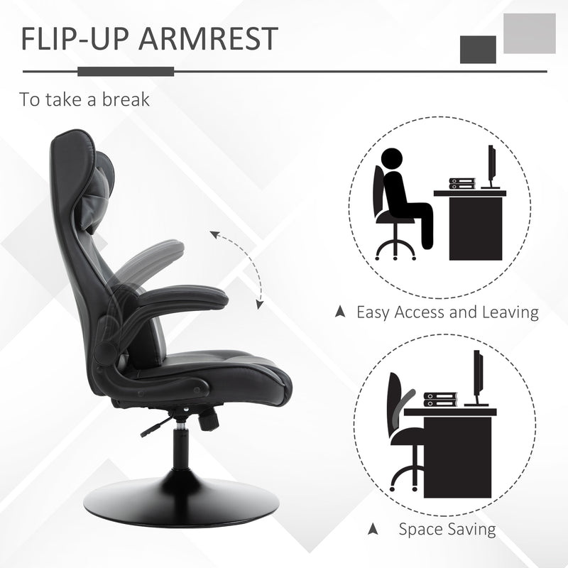 Pedestal gaming chair with headrest – image 4