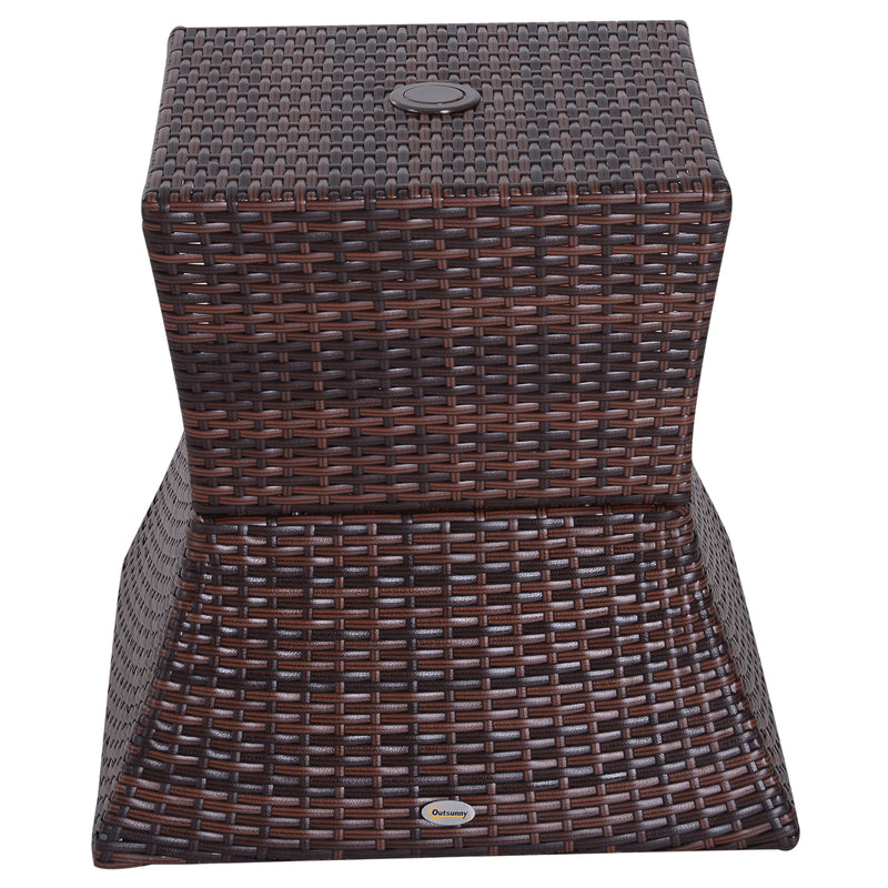 Rattan side table with parasol hole – image 7