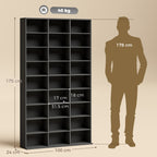 835 CD/500 DVD Storage Unit, Blu-ray Media Storage Shelf with 27 Compartments and 21 Adjustable Shelves, Black