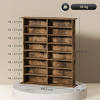 16-Compartment Media Shelf - Rustic Brown