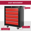 5-Drawer Lockable Rolling Tool Chest with Handle & 2 Keys – Red – image 6 of 9
