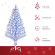 HOMCOM 4FT Artificial Fibre Optic Christmas Tree Seasonal Decoration w/ LED Lights Pre-Lit Easy Store White Blue – view 4