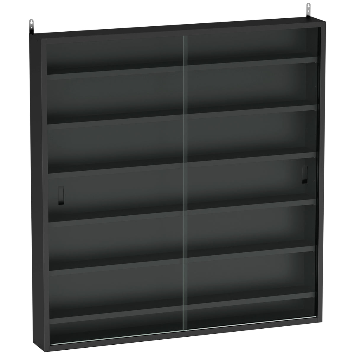 83 cm Wall Display Cabinet with 6 Adjustable Shelves – Black