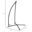 Outsunny Hammock Chair Stand, Hanging Heavy Duty Metal Frame Hammock Stand with Chain, for Hanging Hammock Air Porch – view 3