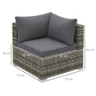 Deep grey rattan corner sofa chair – image 3