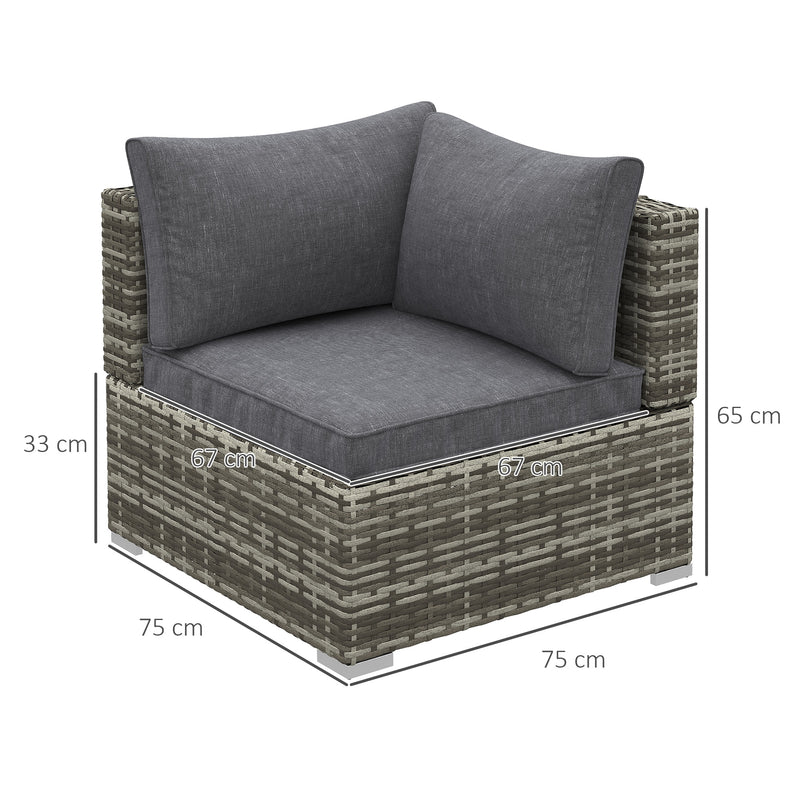 Deep grey rattan corner sofa chair – image 3