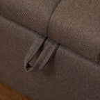 Linen-Look 92 x 31cm Storage Ottoman - Dark Brown