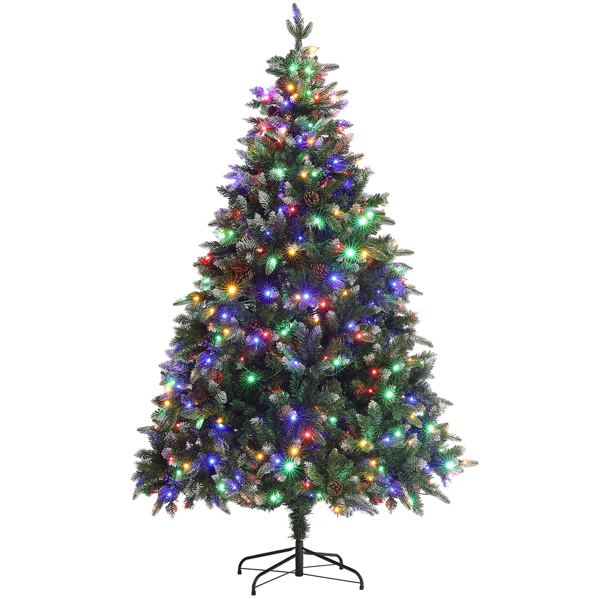 6ft bushy pre-lit snow-tipped Christmas tree with warm white and multi-colour LEDs