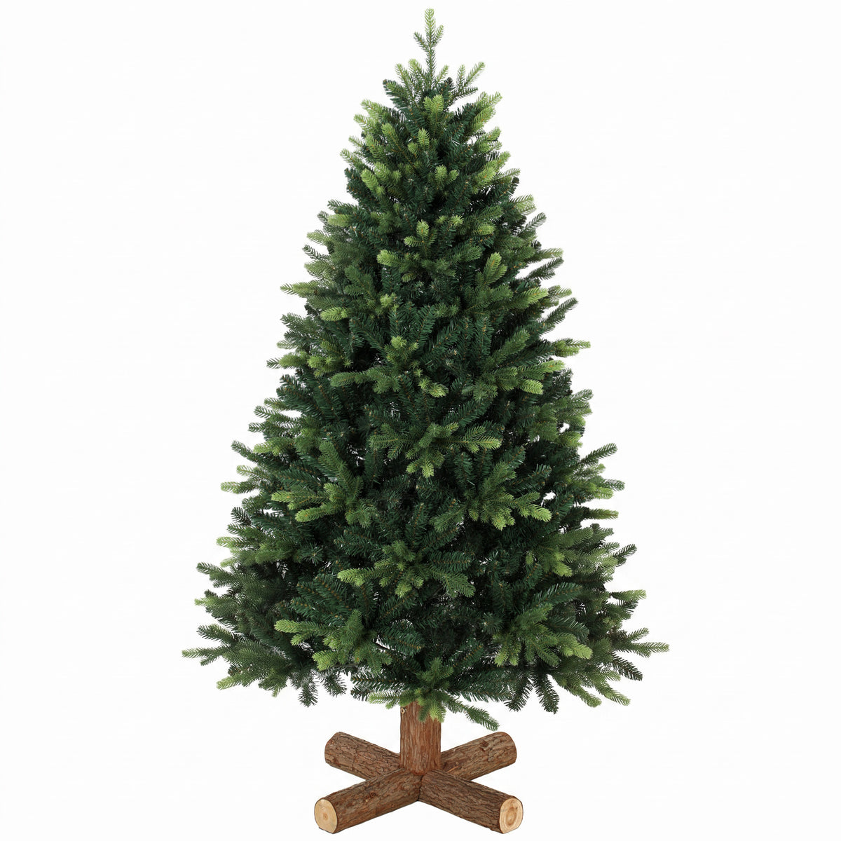 5ft full green artificial Christmas tree on a solid fir wood base