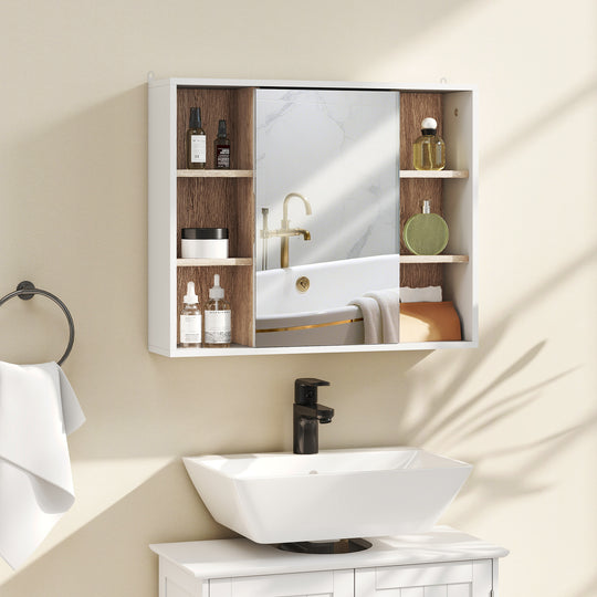 Wall mirror cabinet with side shelves – image 2