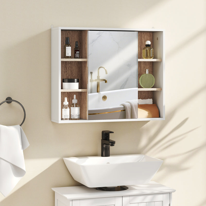 Wall mirror cabinet with side shelves – image 2
