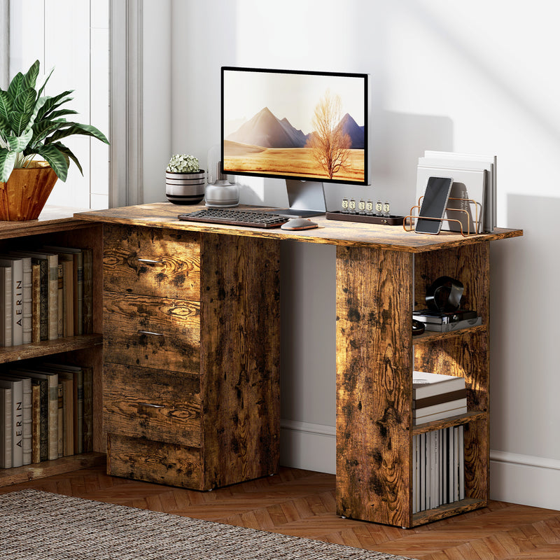 120 cm computer desk – rustic brown – image 7
