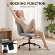 HOMCOM Home Office Desk Chair Height Adjustable Swivel Chair Cross Legged Wide Seat Swivel Wheels Grey – view 6