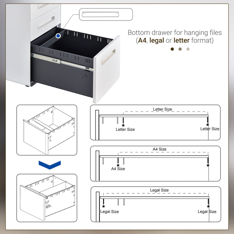 3-drawer steel filing cabinet – image 6