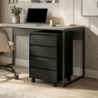 HOMCOM Four-Drawer Office Filing Cabinet, with Wheels - Black – view 8