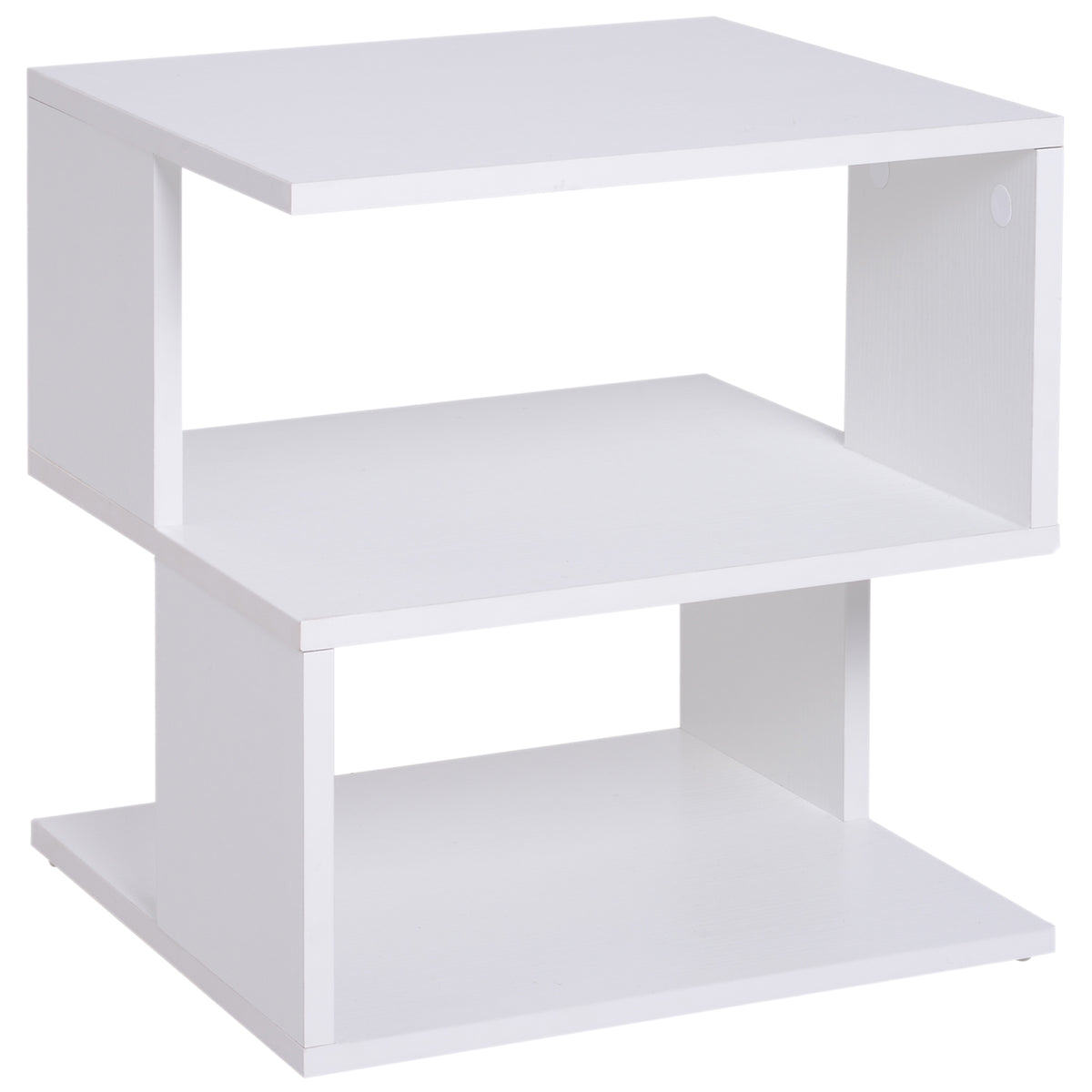 40 cm 2-Tier Square Side Table – White