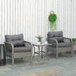 Grey rattan bistro set with glass table – image 2