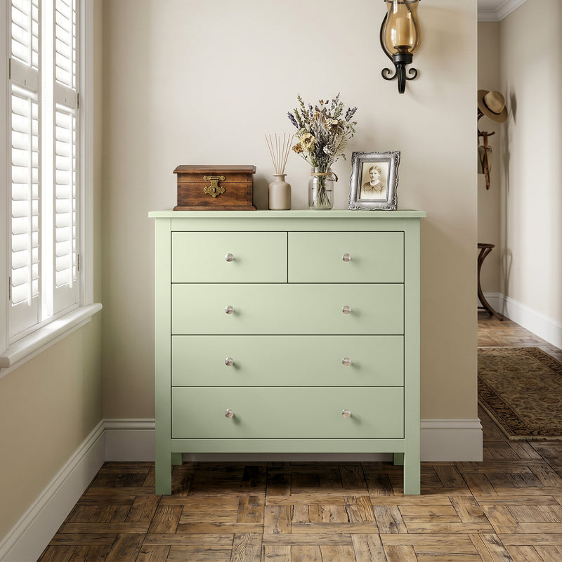 HOMCOM 5 Drawer Chest of Drawers, Modern Dresser for Bedroom, Bedside Storage Cabinet, Wide Storage Unit with Glide – view 8