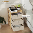 HOMCOM Chest of Drawers, 3 Fabric Drawers Narrow Dresser with Bamboo Frame, Cream White – view 4