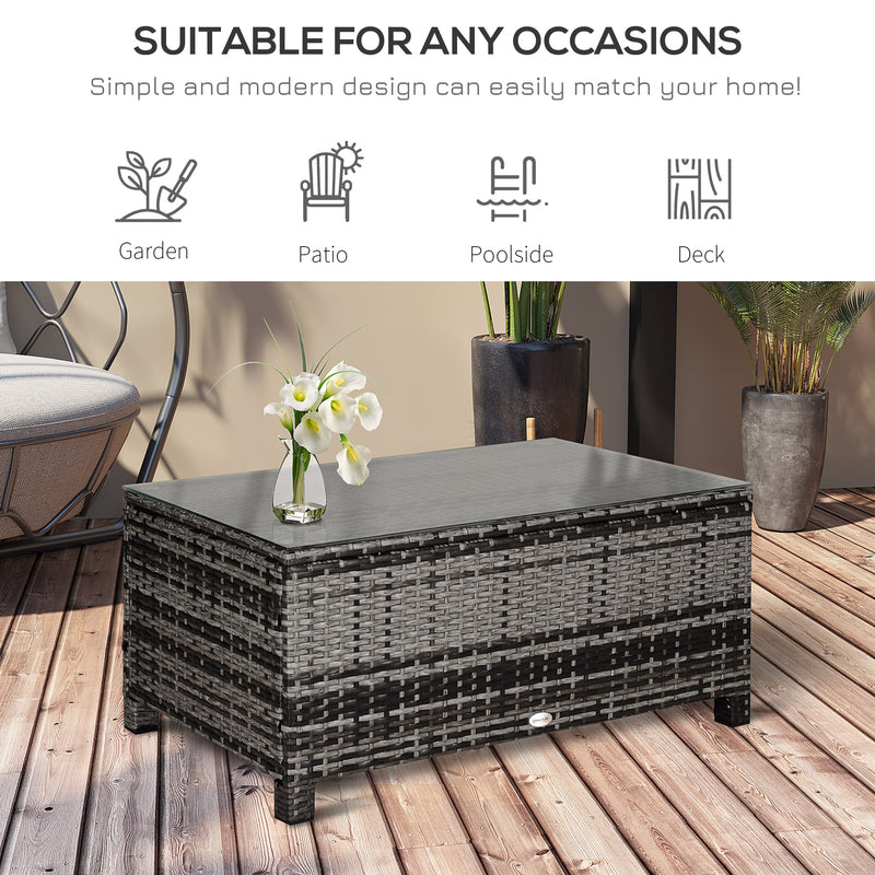Mixed grey rattan coffee table – image 6
