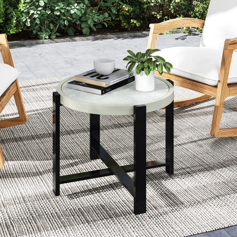 Marble-effect side table – image 9