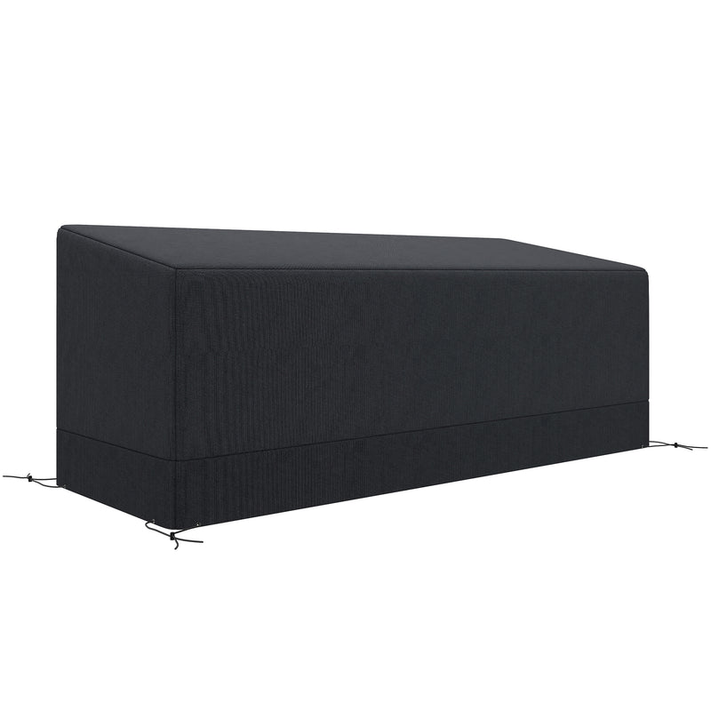 Black 3-seater garden sofa cover, 190 x 72 cm, water and UV resistant 600D Oxford