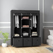 Black fabric wardrobe with drawers – image 10