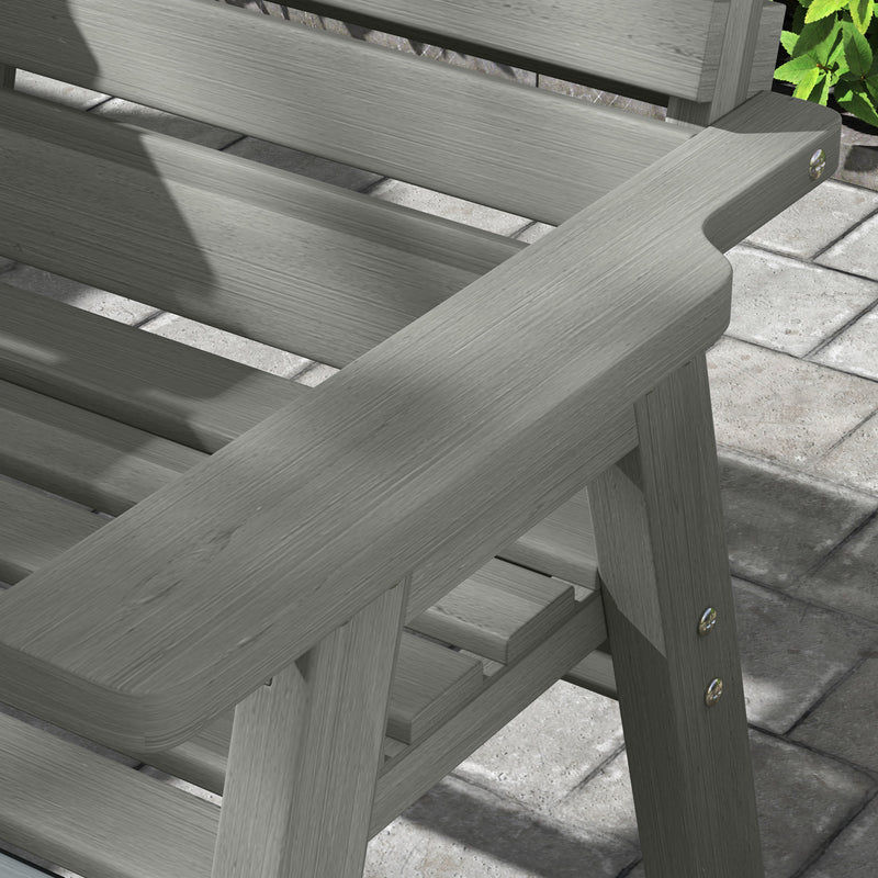 Outsunny Fir Wood Convertible 2 to 3 Seater Outdoor Garden Bench Grey – view 10