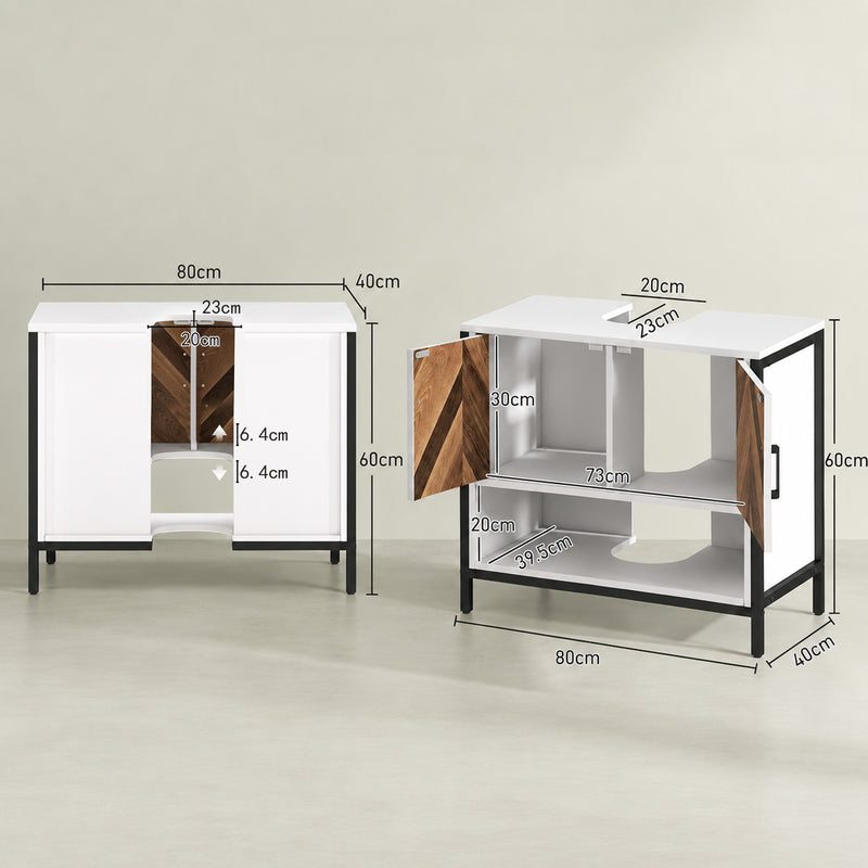 80 cm herringbone under sink cabinet – image 3