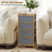 HOMCOM Chest of Drawers, 4 Fabric Drawers Narrow Dresser with Bamboo Frame, Light Grey – view 6