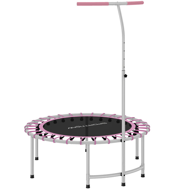 SPORTNOW 40" Fitness Trampoline, Mini Rebounder Trampoline for Adults with 5-Level Adjustable Handle, Indoor Exercise