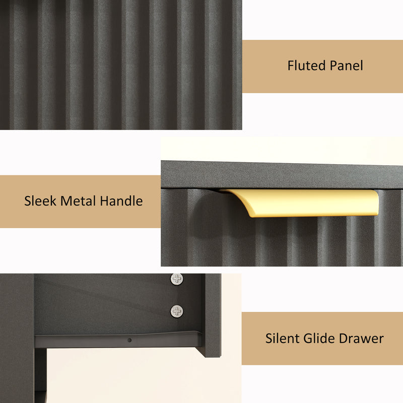 Fluted floating bedside tables – image 7
