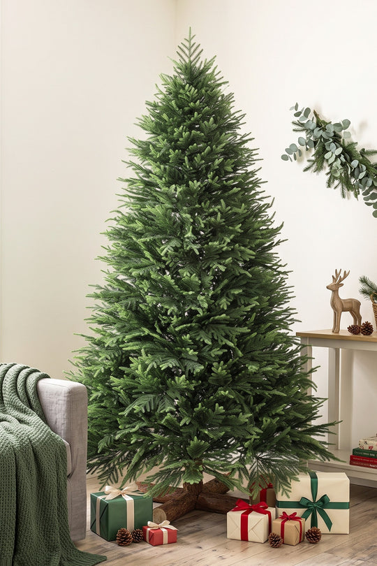 6ft Christmas tree with PE tips and fir wood base – image 2