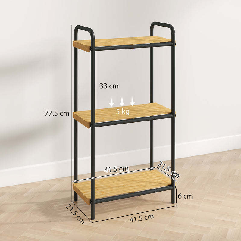 3-tier bamboo bathroom shelf – image 3