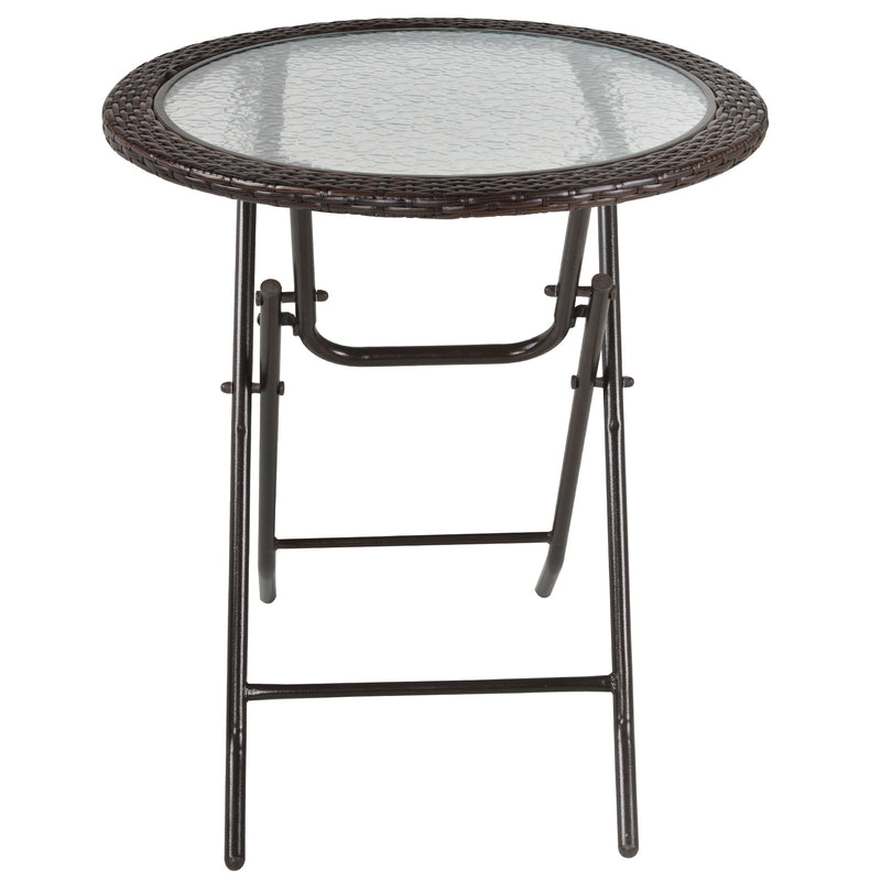 Round folding rattan table – image 8