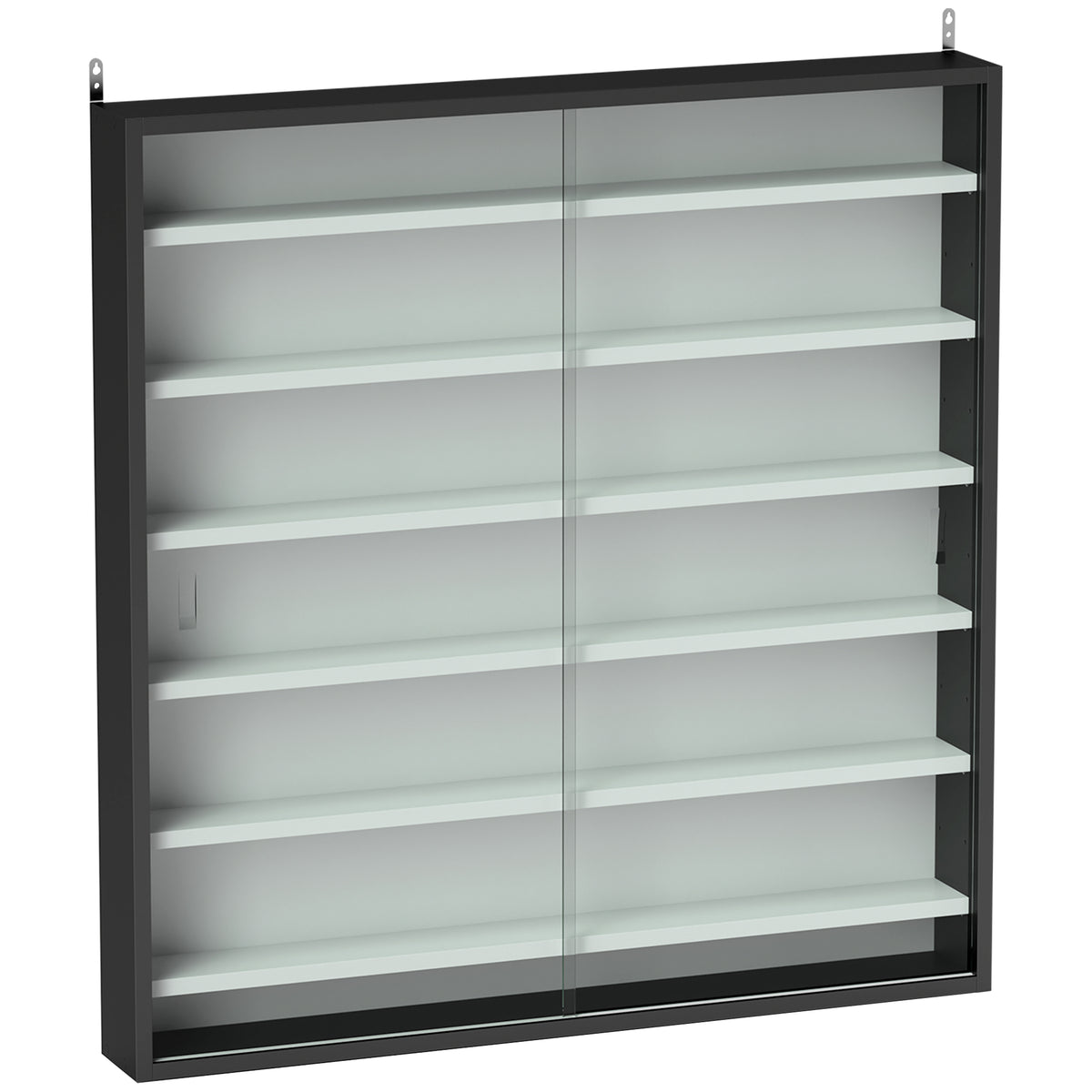 83 cm Wall Display Cabinet with 6 Adjustable Shelves – Black & White