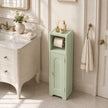 HOMCOM Small Bathroom Storage Cabinet with Toilet Roll Holder - Light Green – view 9