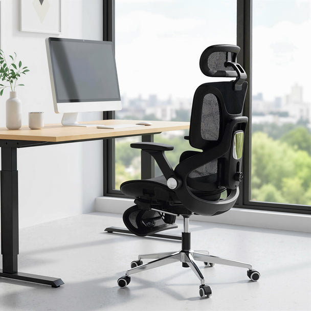 HOMCOM Ergonomic Office Chair, High Back Mesh Desk Chair, Black – view 2