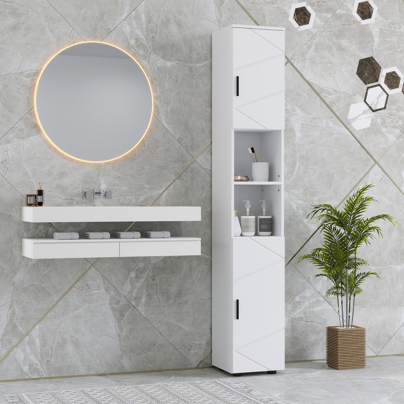 Tall 183 cm embossed bathroom cabinet – image 7