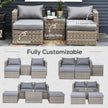 5-piece mixed brown rattan lounge set – image 8