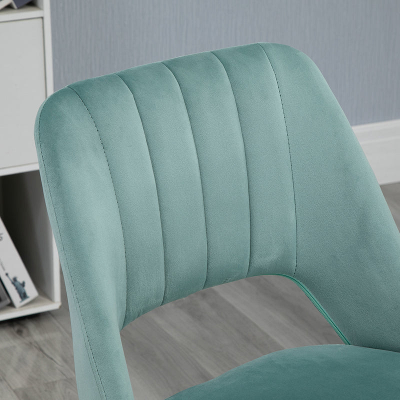 Scallop-back velvet desk chair – image 10