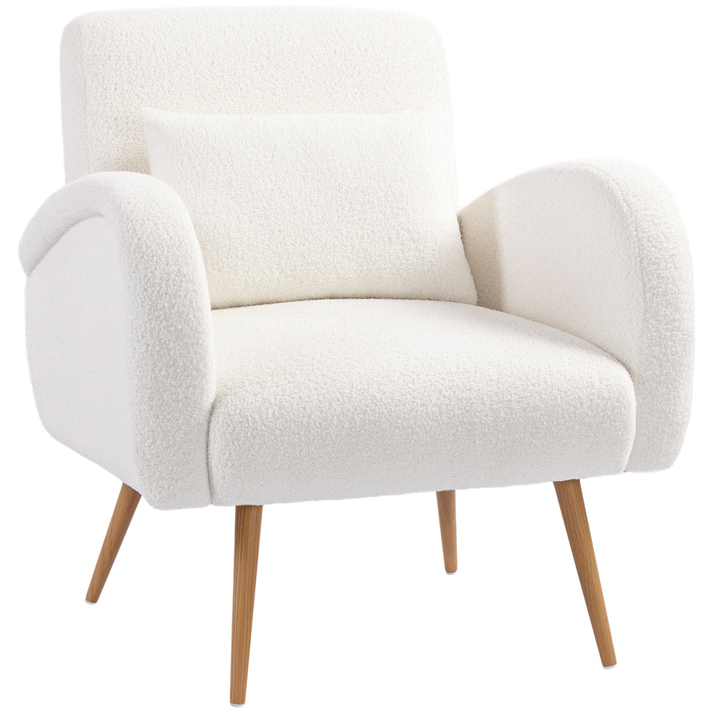 Teddy Fleece Accent Chair - Cream White