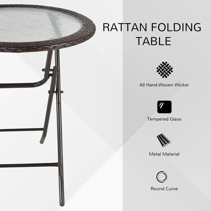 Round folding rattan table – image 4