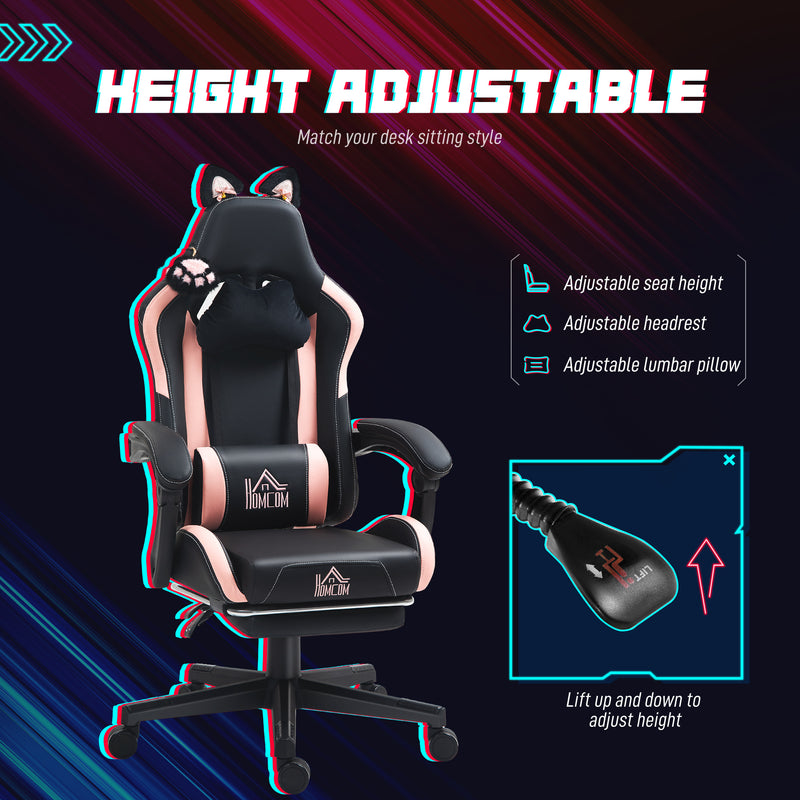 Black & pink cat ear gaming chair – image 5