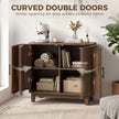 Dark walnut curved door sideboard – image 4