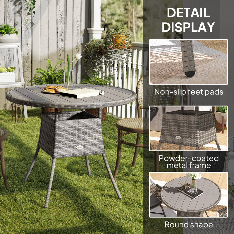90 cm rattan garden dining table – image 6