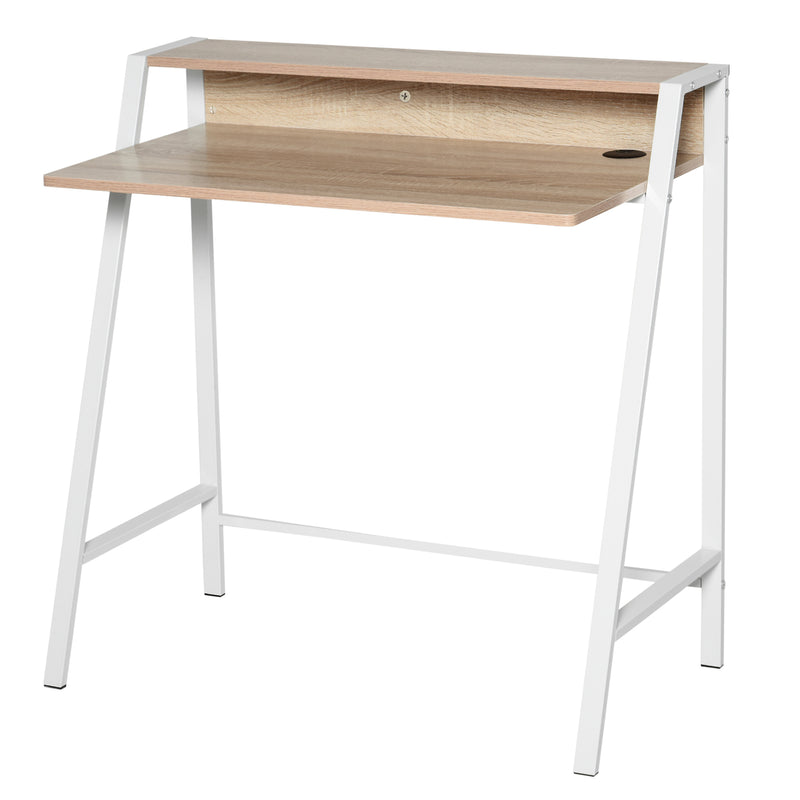 84 cm compact writing desk in white & oak – image 10