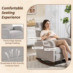 Corduroy Rocking Armchair - Grey