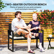 Beige rattan garden bench – image 4